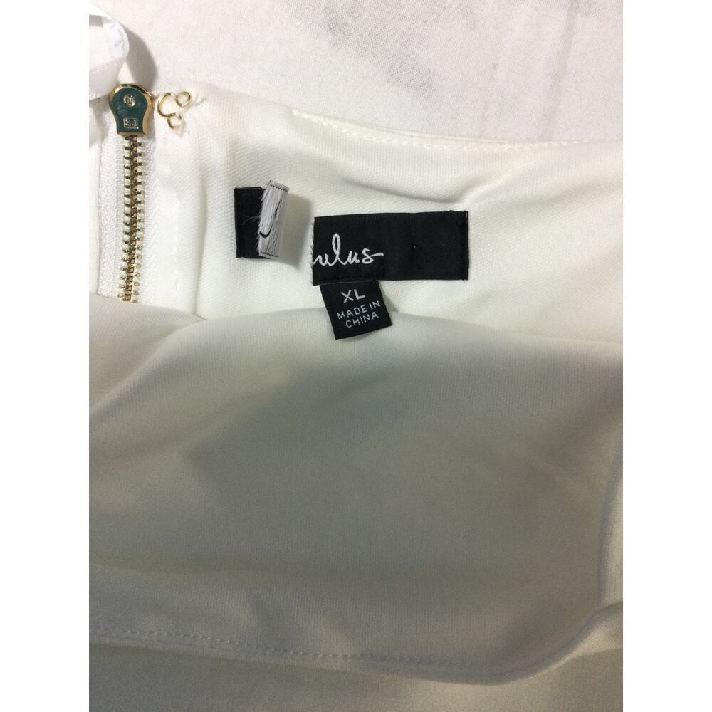 LULU'S XL Paulina White Square Neck Gold Zipper Bodycon Midi Dress - Picture 6 of 9